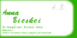 anna bicskei business card